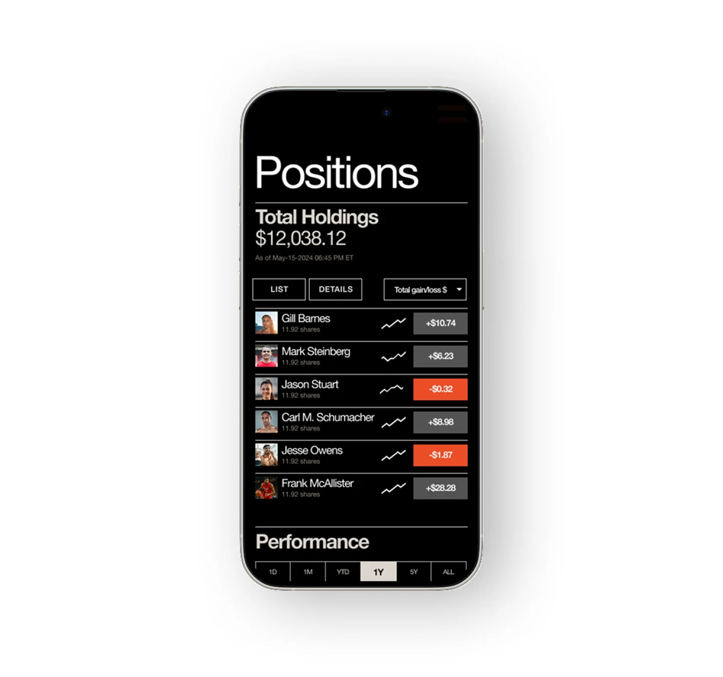 Level Up positions screen