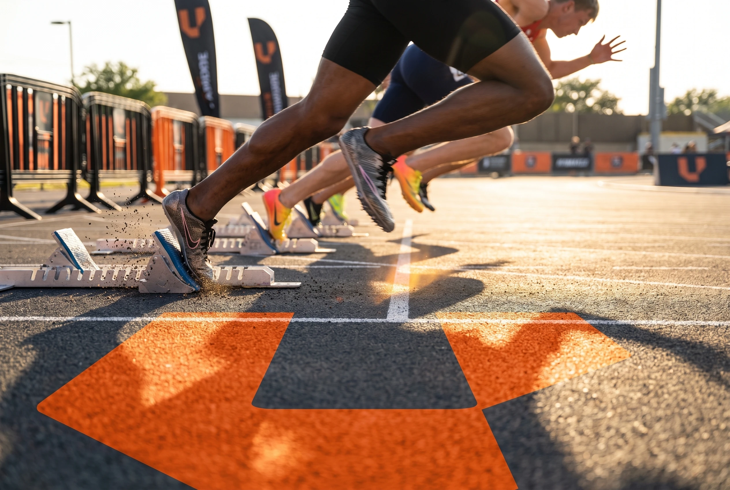Runners at the starting blocks