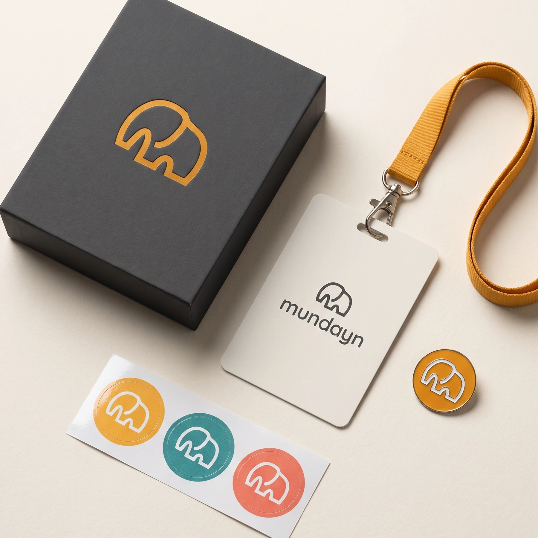 Mundayn badge and welcome kit