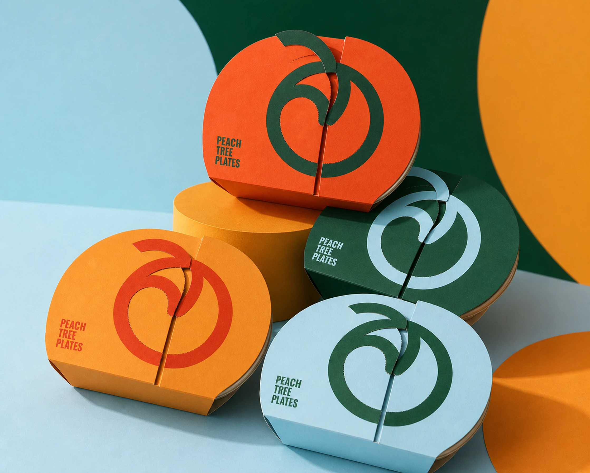 The full PeachTree Plates packaging family