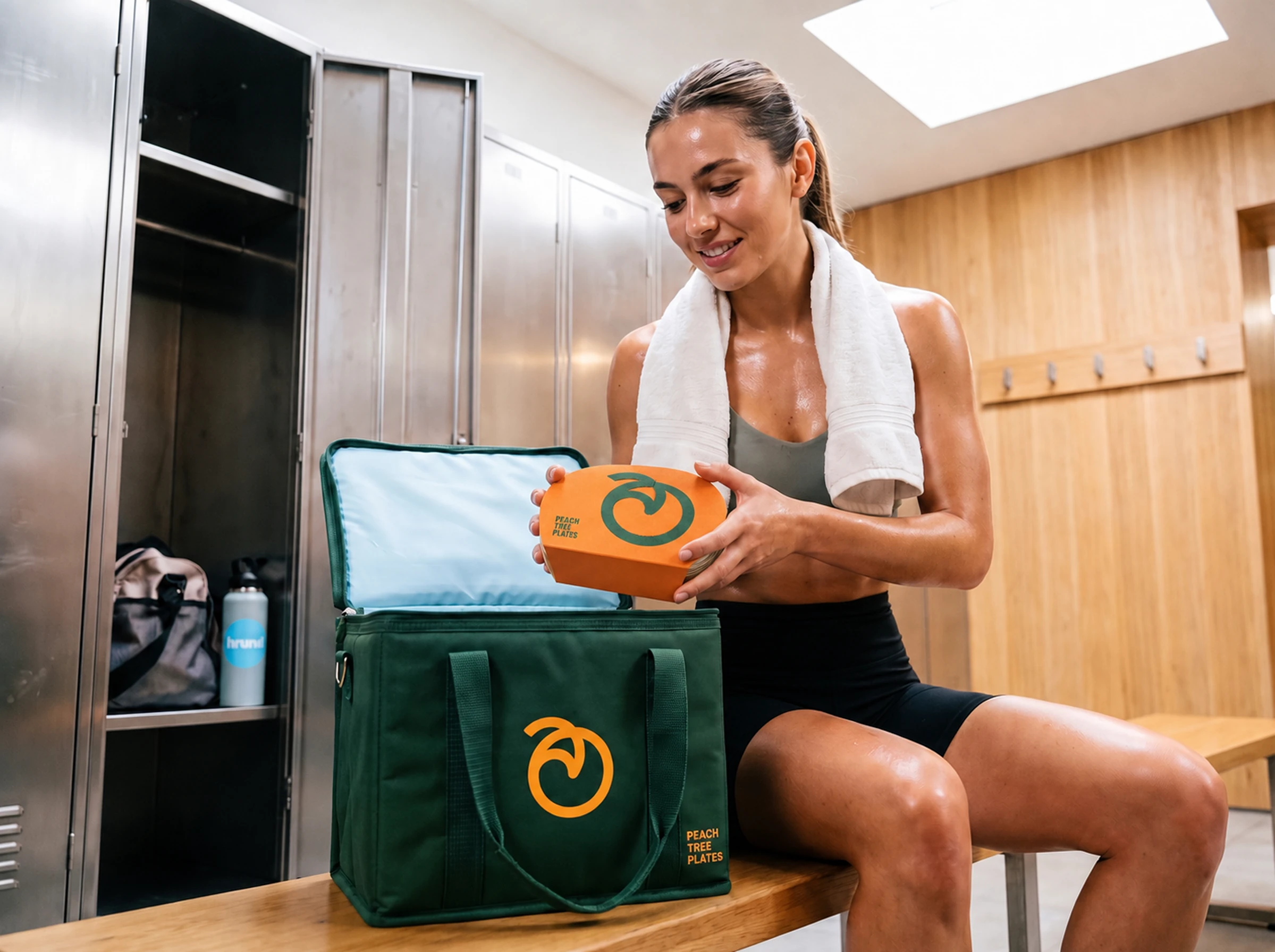 A customer with the PeachTree Plates cooler bag