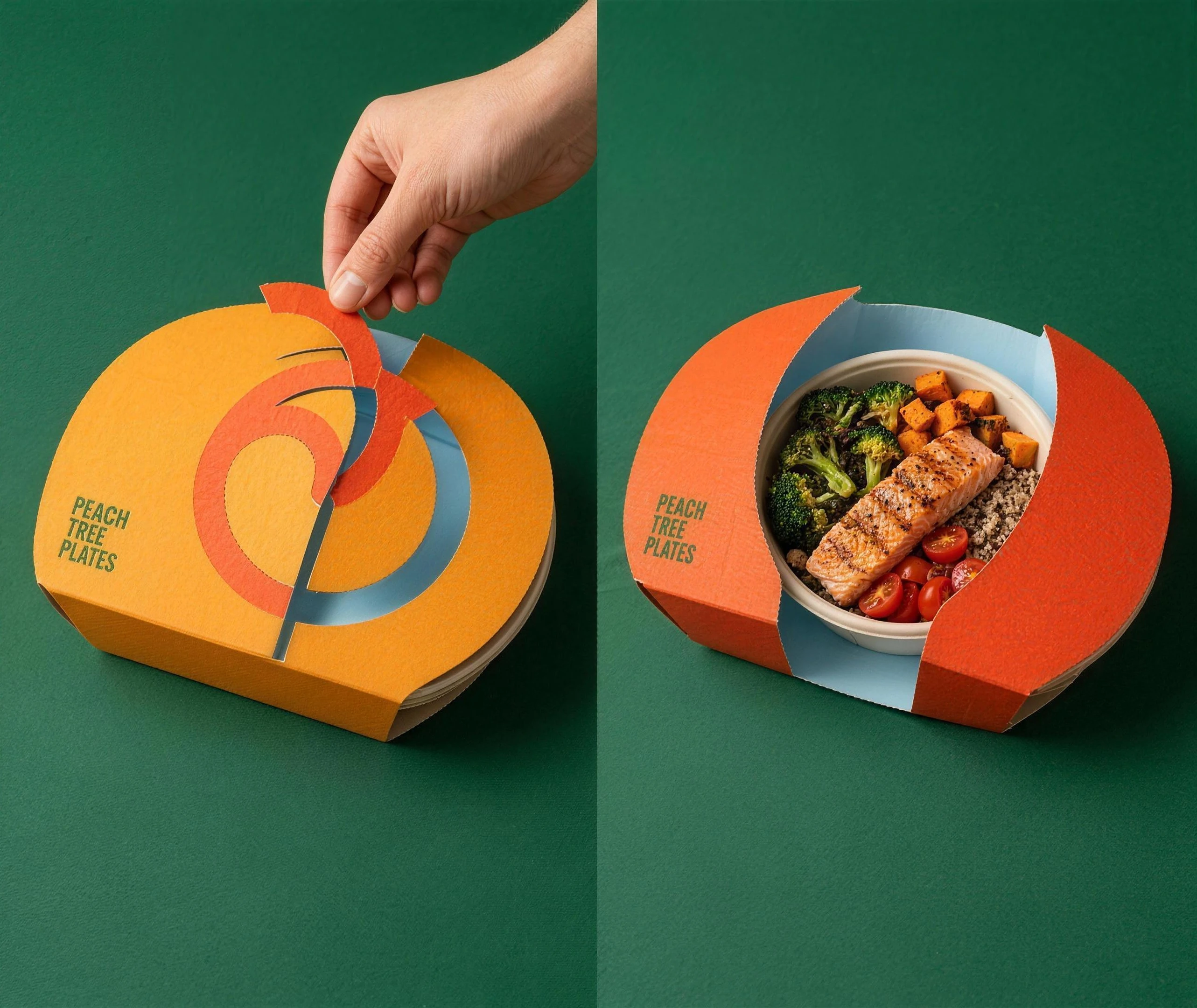 PeachTree Plates meal box with food