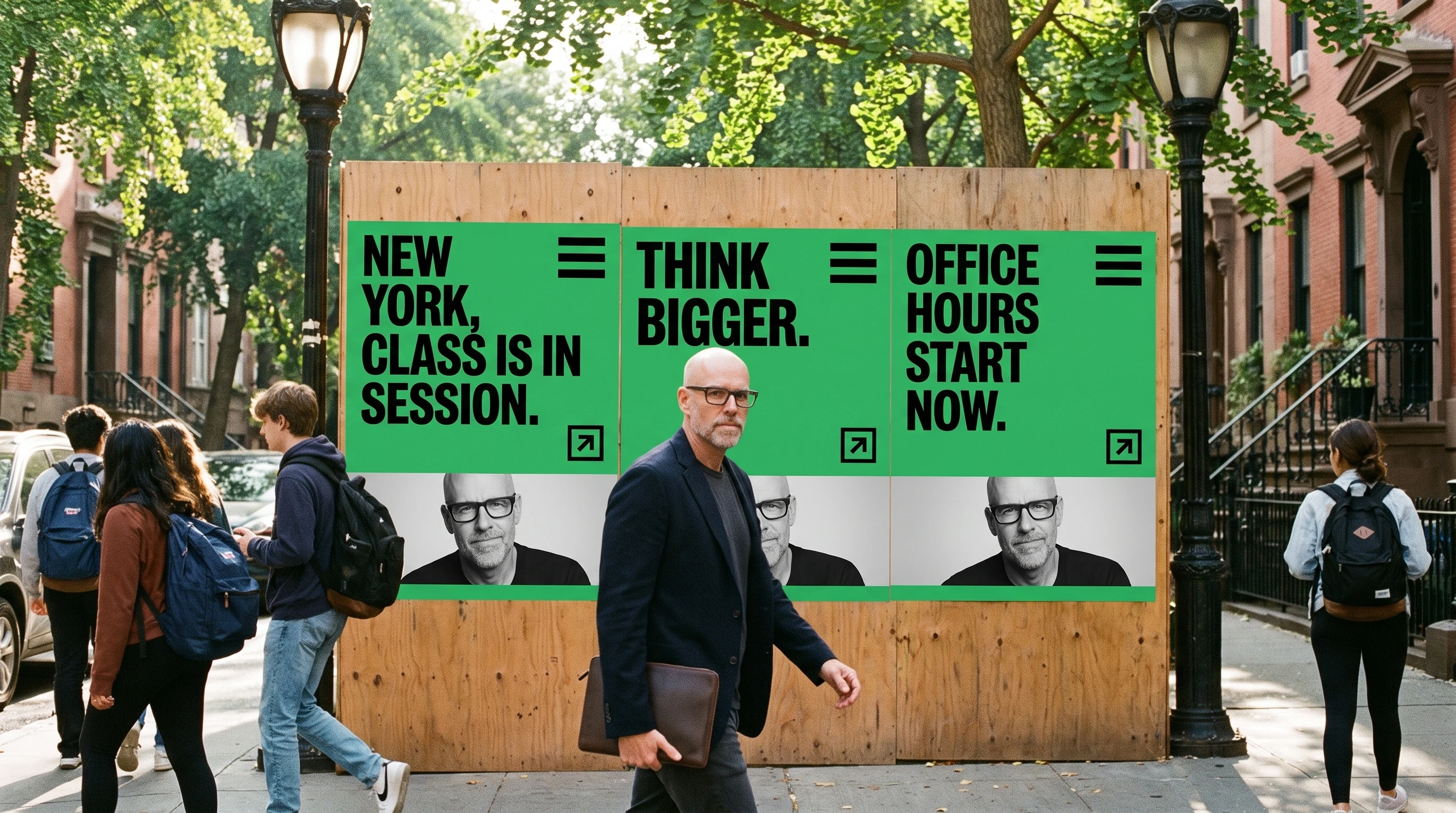 Street posters in the brand palette